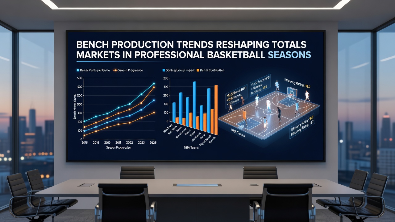 Data charts illustrating bench scoring trends and their effects on basketball totals markets