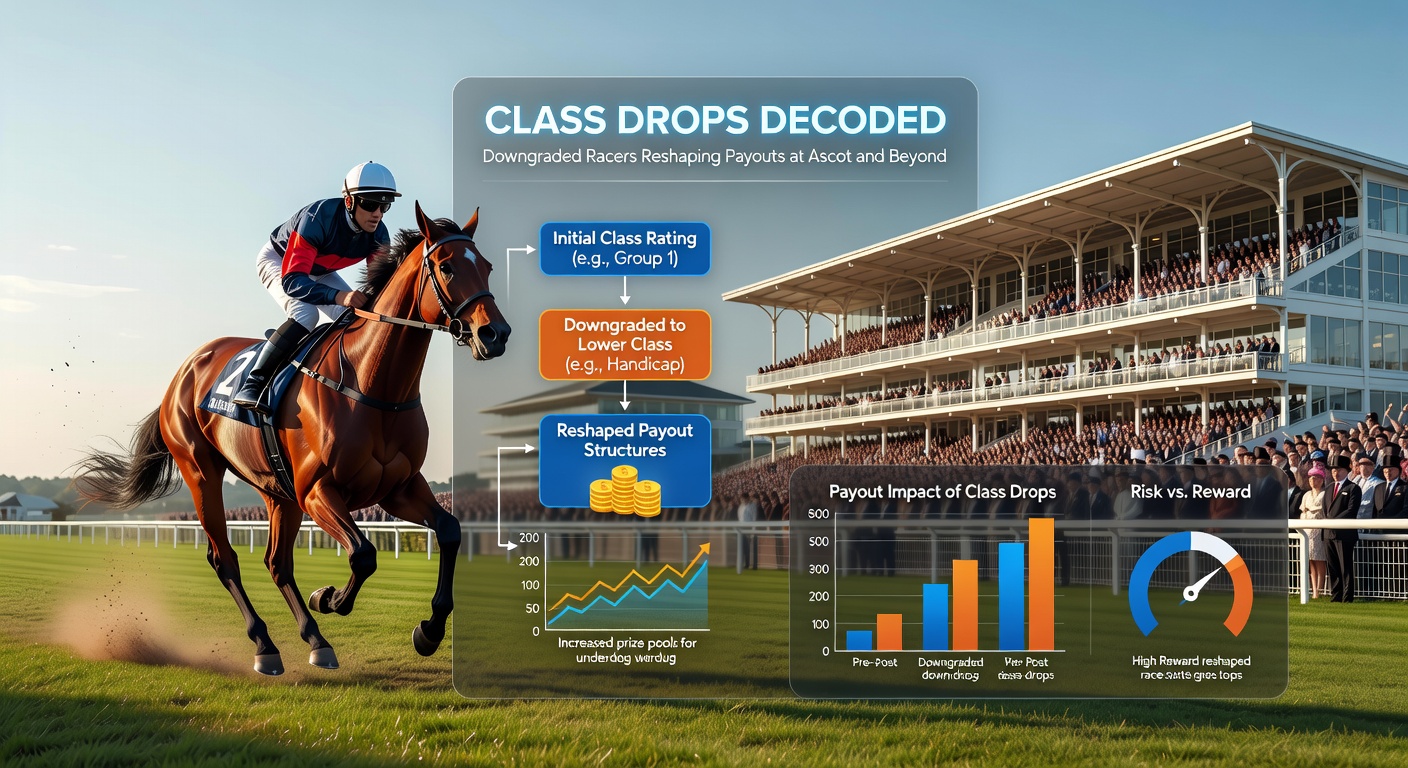 Graph illustrating payout spikes from class drop winners at Ascot and rival tracks over five seasons