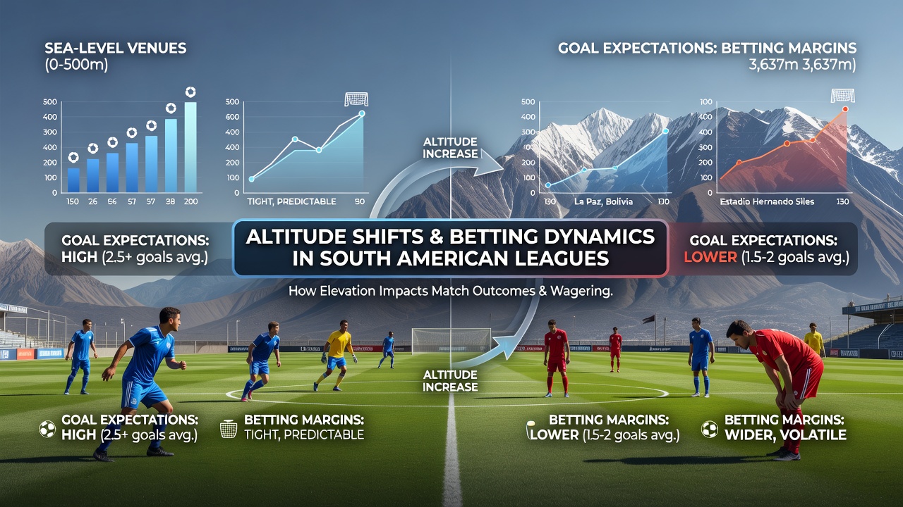Betting odds board displaying adjusted goal lines for high-altitude South American fixtures