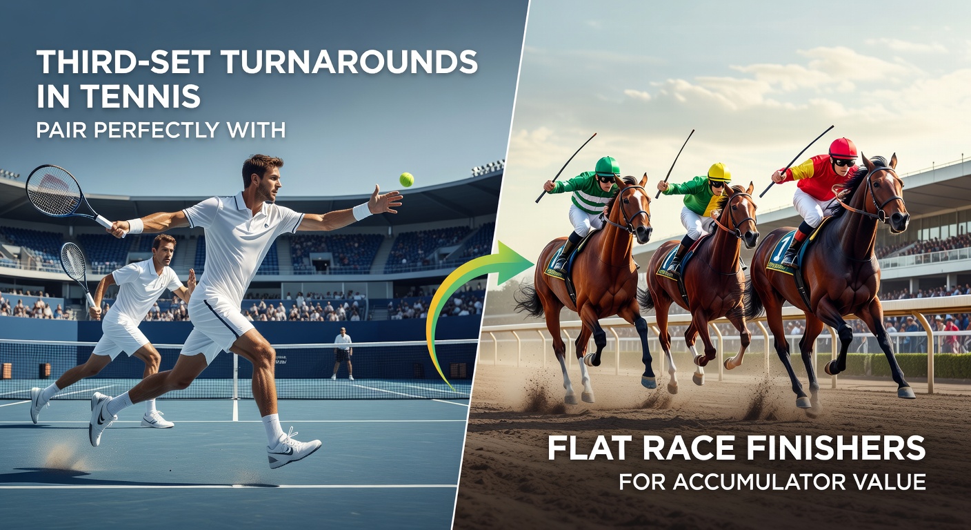 Cluster of horses thundering to a photo-finish line in a flat race, emphasizing tight competition